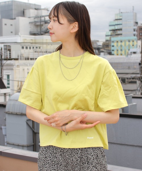 ORCIVAL(オーシバル)の「ORCIVAL/オーシバル 40/2 ギャザーショートスリーブクルーネックプルオーバー GATHER SHORTSLEEVE CREWNECK PULLOVER OR-C0231 GJR(Tシャツ/カットソー・レディース・イエロー/ホワイト/ブラック・1)」の7枚目の写真