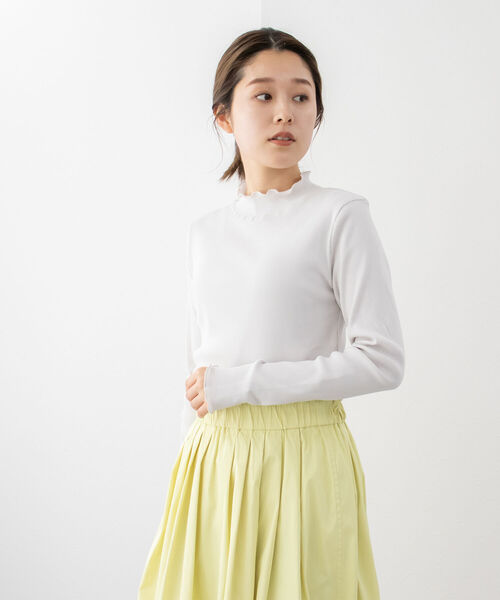セール】リブハイネックプルオーバーカットソー（Tシャツ