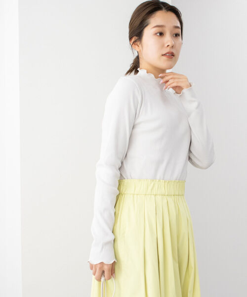 NOLLEY’S(ノーリーズ)の「リブハイネックプルオーバーカットソー(Tシャツ/カットソー・レディース・ブラック/オフホワイト/ライトグレー/ベージュ・38)」の18枚目の写真