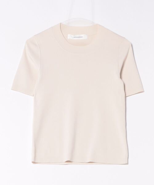 LAGUNAMOON（ラグナムーン）の「ミニマルハーフスリーブニットプルオーバー（ニット/セーター・レディース・ブラック/アイボリー/ラベンダー/ホワイト・FREE）」の2枚目の写真