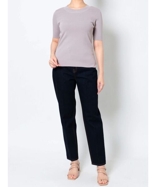 LAGUNAMOON（ラグナムーン）の「ミニマルハーフスリーブニットプルオーバー（ニット/セーター・レディース・ブラック/アイボリー/ラベンダー/ホワイト・FREE）」の16枚目の写真