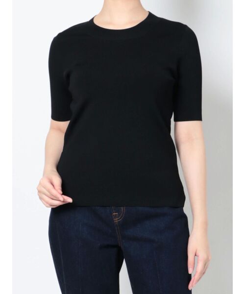 LAGUNAMOON（ラグナムーン）の「ミニマルハーフスリーブニットプルオーバー（ニット/セーター・レディース・ブラック/アイボリー/ラベンダー/ホワイト・FREE）」の11枚目の写真