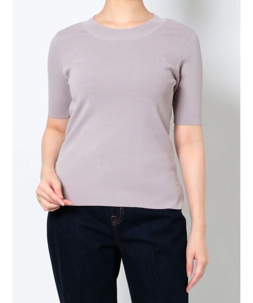 LAGUNAMOON（ラグナムーン）の「ミニマルハーフスリーブニットプルオーバー（ニット/セーター・レディース・ブラック/アイボリー/ラベンダー/ホワイト・FREE）」の22枚目の写真