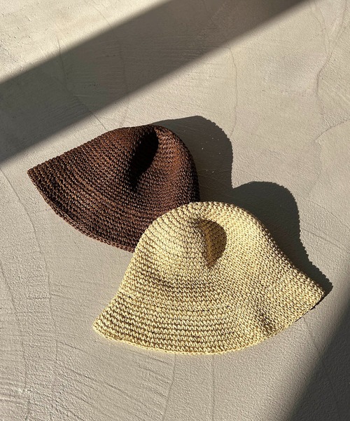 CAPRICIEUX LE'MAGE（カプリシューレマージュ）の「ペーパーハット（ハット・レディース・ブラウン/アイボリー・FREE）」の2枚目の写真