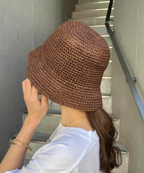 CAPRICIEUX LE'MAGE（カプリシューレマージュ）の「ペーパーハット（ハット・レディース・ブラウン/アイボリー・FREE）」の5枚目の写真