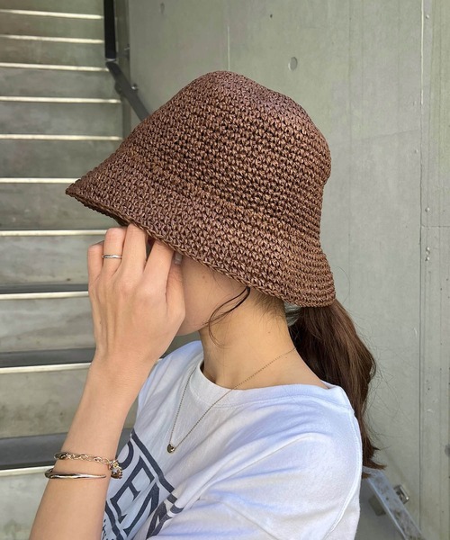 CAPRICIEUX LE'MAGE（カプリシューレマージュ）の「ペーパーハット（ハット・レディース・ブラウン/アイボリー・FREE）」の13枚目の写真