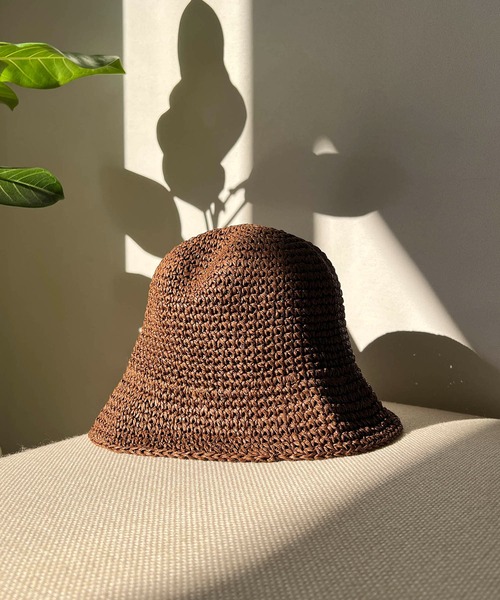 CAPRICIEUX LE'MAGE（カプリシューレマージュ）の「ペーパーハット（ハット・レディース・ブラウン/アイボリー・FREE）」の3枚目の写真