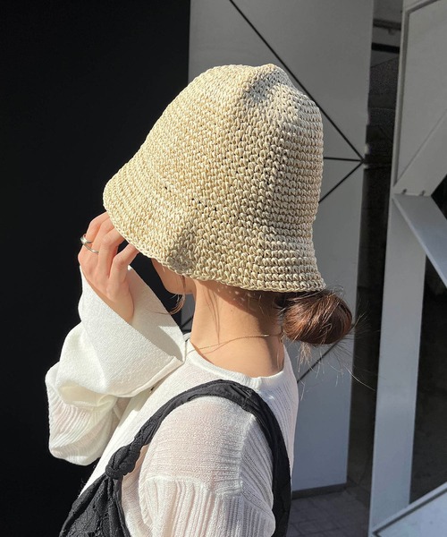 CAPRICIEUX LE'MAGE（カプリシューレマージュ）の「ペーパーハット（ハット・レディース・ブラウン/アイボリー・FREE）」の10枚目の写真