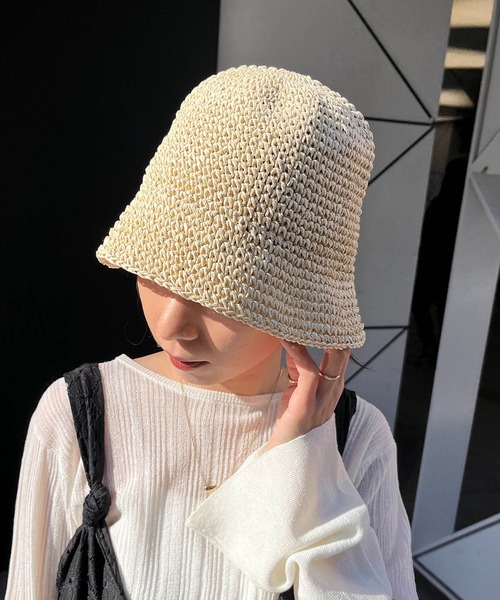 CAPRICIEUX LE'MAGE（カプリシューレマージュ）の「ペーパーハット（ハット・レディース・ブラウン/アイボリー・FREE）」の9枚目の写真