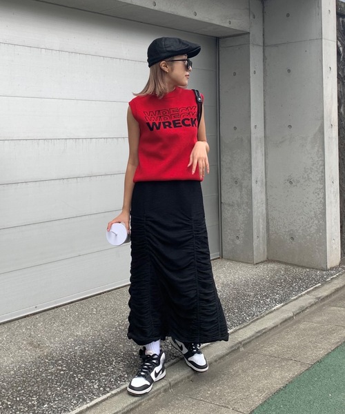 SHAGGIE(シャギー)の「ギャザーシャーリングスリットナロースカート(スカート・レディース・ブラック/カーキ・SMALL/MEDIUM)」の10枚目の写真