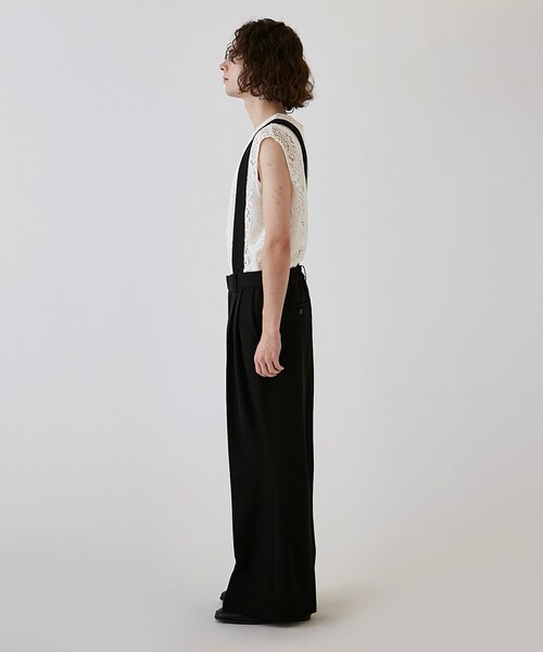 tk.TAKEO KIKUCHI（ティーケータケオキクチ）の「◆サスペンダー付きバギーフレアパンツ（その他パンツ・メンズ・アイボリー/ブラック・03/02）」の5枚目の写真