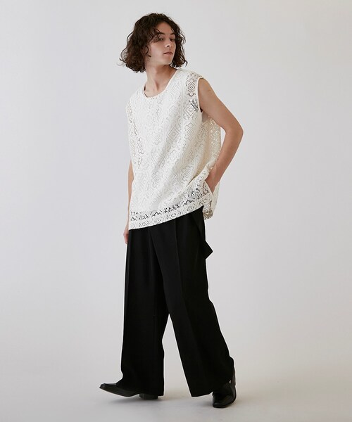 tk.TAKEO KIKUCHI（ティーケータケオキクチ）の「◆サスペンダー付きバギーフレアパンツ（その他パンツ・メンズ・アイボリー/ブラック・03/02）」の21枚目の写真