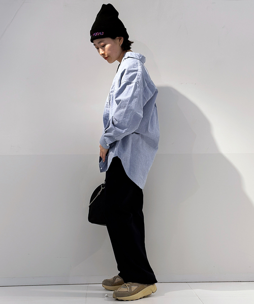 AMERICANA（アメリカーナ）の「【AMERICANA/アメリカーナ】OX ボタンダウンシャツ（シャツ/ブラウス・レディース・ホワイト/スカイブルー・FREE）」の6枚目の写真