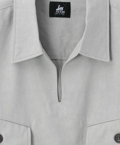 PS Paul Smith（ピーエスポールスミス）の「RED EAR スキッパー プルオーバー シャツ / 132652 RF108（シャツ/ブラウス・メンズ・グレー/チョコ・SMALL/MEDIUM/LARGE/X-LARGE）」の3枚目の写真