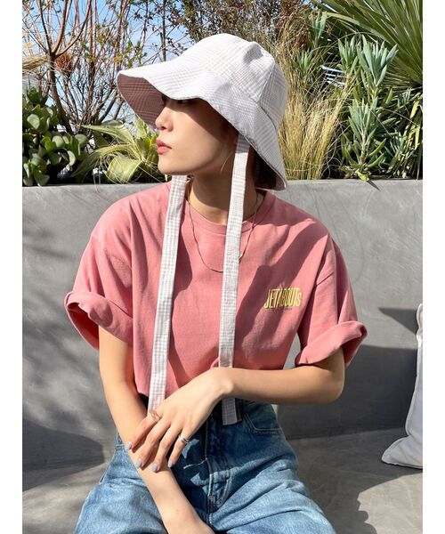 Ungrid（アングリッド）の「JETABOUTS ロゴTee（Tシャツ/カットソー・レディース・ブルー/チャコールグレー/オフホワイト/ピンク・FREE）」の18枚目の写真