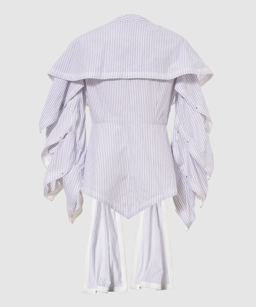YOHEI OHNO(ヨウヘイオオノ)の「Armor Sleeve Stripe Shirt(シャツ/ブラウス・レディース・ホワイト・36)」の3枚目の写真
