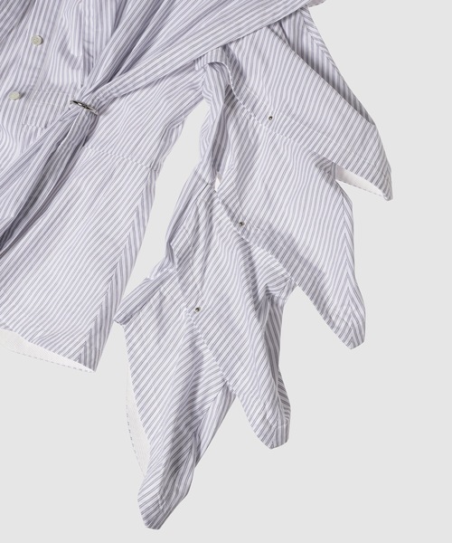 YOHEI OHNO(ヨウヘイオオノ)の「Armor Sleeve Stripe Shirt(シャツ/ブラウス・レディース・ホワイト・36)」の6枚目の写真