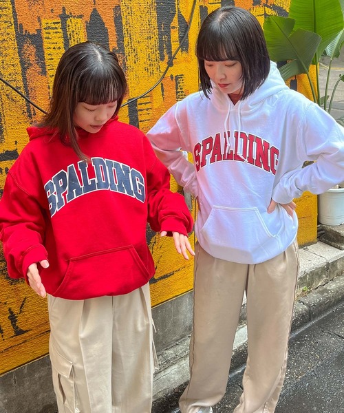 SPALDING(スポルディング)の「【 SPALDING / スポルディング 】カレッジ アーチ ロゴ フーディー LOGO HOODIE(パーカー・メンズ・ホワイト/ブラック/レッド・X-LARGE/LARGE/MEDIUM/SMALL)」の7枚目の写真