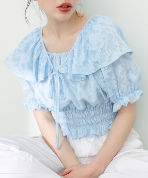 OLIVE des OLIVE（オリーブデオリーブ）の「衿取り外しマルチWAYブラウス（シャツ/ブラウス・レディース・ブラック/ブルー/オフホワイト/サックスブルー・FREE）」の3枚目の写真