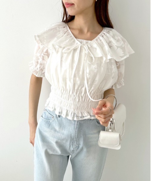 OLIVE des OLIVE（オリーブデオリーブ）の「衿取り外しマルチWAYブラウス（シャツ/ブラウス・レディース・ブラック/ブルー/オフホワイト/サックスブルー・FREE）」の14枚目の写真