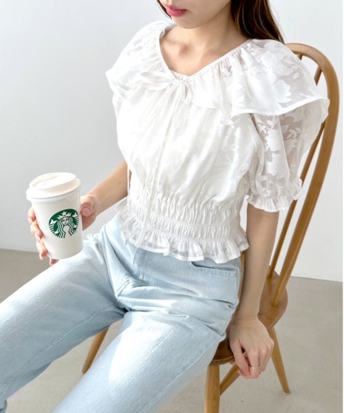 OLIVE des OLIVE（オリーブデオリーブ）の「衿取り外しマルチWAYブラウス（シャツ/ブラウス・レディース・ブラック/ブルー/オフホワイト/サックスブルー・FREE）」の22枚目の写真