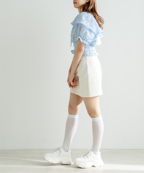 OLIVE des OLIVE（オリーブデオリーブ）の「衿取り外しマルチWAYブラウス（シャツ/ブラウス・レディース・ブラック/ブルー/オフホワイト/サックスブルー・FREE）」の9枚目の写真