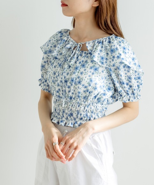 OLIVE des OLIVE（オリーブデオリーブ）の「衿取り外しマルチWAYブラウス（シャツ/ブラウス・レディース・ブラック/ブルー/オフホワイト/サックスブルー・FREE）」の10枚目の写真