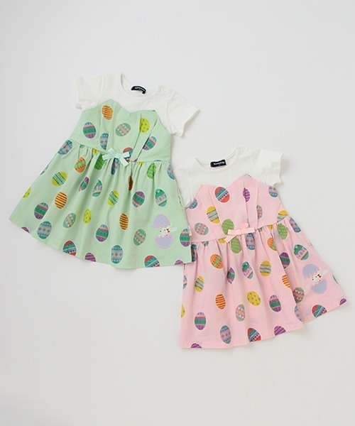 kladskap（クレードスコープ）の「【コロボックル】イースター半袖ワンピース（ワンピース・キッズ・ライトピンク/ミント・110cm/120cm/100cm/90cm/80ｃｍ）」の14枚目の写真