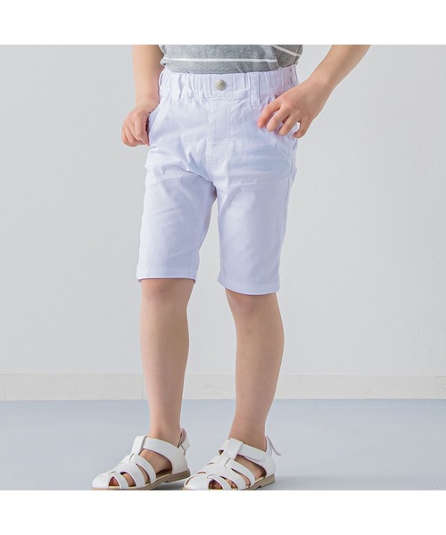 BeBe(ベベ)の「ピケストレッチハーフパンツ(90~150cm)(その他パンツ・キッズ・ベージュ/ネイビー/ホワイト・150/110/100/140/90/130/120)」の1枚目の写真
