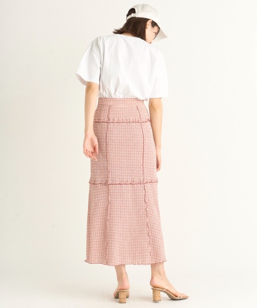 SNIDEL（スナイデル）の「メローカットスカート（スカート・レディース・ブラック/ピンク/グリーン・0/1）」の9枚目の写真