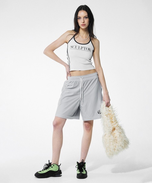 ★SCULPTOR★ Symbol Logo Mesh Shorts Poppy SC23S440NMRD SCULPTOR（スカルプター）の「Symbol Logo Mesh Shorts/シンボル