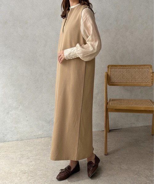 apres jour clair(アプレジュールクレア)の「【apres jour clair】キーネックジャンスカ【ZOZOTOWN限定アイテム】(ワンピース・レディース・ベージュ/アイボリー/ブラウン系その他/ブラック・X-LARGE/フリー)」の16枚目の写真