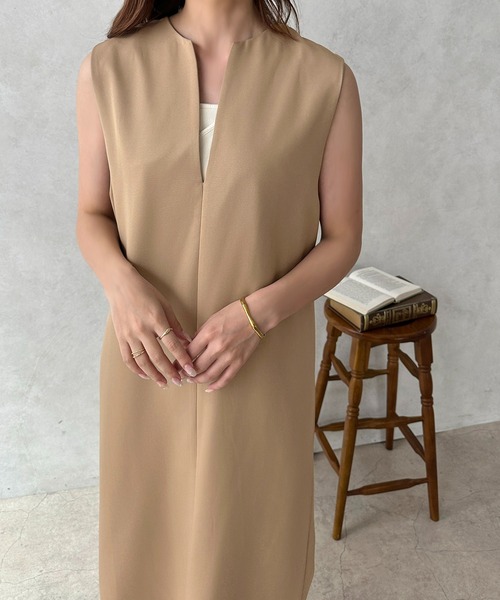 apres jour clair(アプレジュールクレア)の「【apres jour clair】キーネックジャンスカ【ZOZOTOWN限定アイテム】(ワンピース・レディース・ベージュ/アイボリー/ブラウン系その他/ブラック・X-LARGE/フリー)」の13枚目の写真