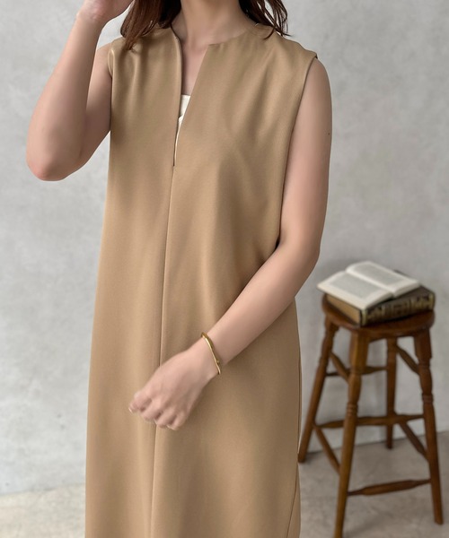 apres jour clair(アプレジュールクレア)の「【apres jour clair】キーネックジャンスカ【ZOZOTOWN限定アイテム】(ワンピース・レディース・ベージュ/アイボリー/ブラウン系その他/ブラック・X-LARGE/フリー)」の14枚目の写真