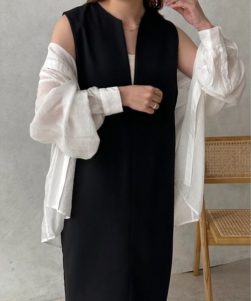 apres jour clair(アプレジュールクレア)の「【apres jour clair】キーネックジャンスカ【ZOZOTOWN限定アイテム】(ワンピース・レディース・ベージュ/アイボリー/ブラウン系その他/ブラック・X-LARGE/フリー)」の21枚目の写真