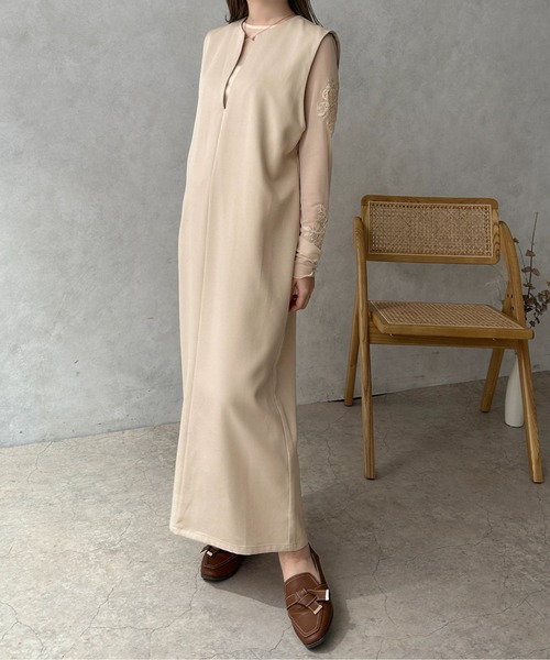 apres jour clair(アプレジュールクレア)の「【apres jour clair】キーネックジャンスカ【ZOZOTOWN限定アイテム】(ワンピース・レディース・ベージュ/アイボリー/ブラウン系その他/ブラック・X-LARGE/フリー)」の20枚目の写真