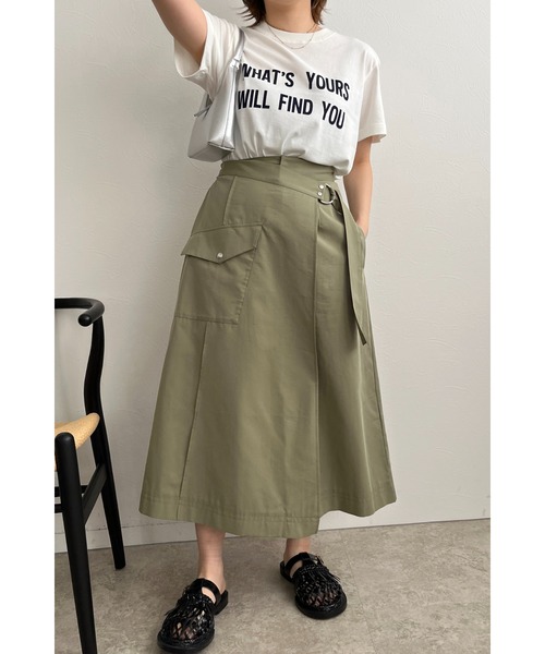 palm RICHE(ポームリシュ)の「WHATSYOUR フロッキーロゴプリントTシャツ(Tシャツ/カットソー・レディース・ベージュ/オフホワイト/チャコールグレー・M)」の9枚目の写真