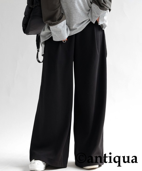 antiqua(アンティカ)の「ポンチ素材ワイドストレートパンツ(その他パンツ・レディース・ブラック/ブルー/杢グレー・FREE)」の20枚目の写真