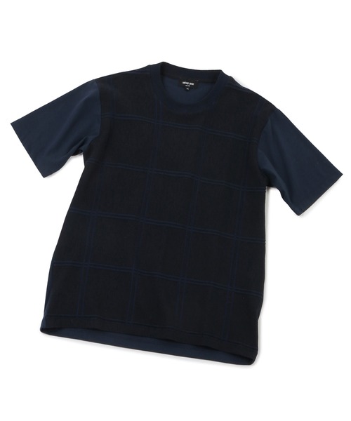 MEN'S BIGI（メンズビギ）の「ニットコンビハーフスリーブカットソー（Tシャツ/カットソー・メンズ・サックスブルー/ネイビー/ホワイト/グリーン・01/02/03）」の21枚目の写真