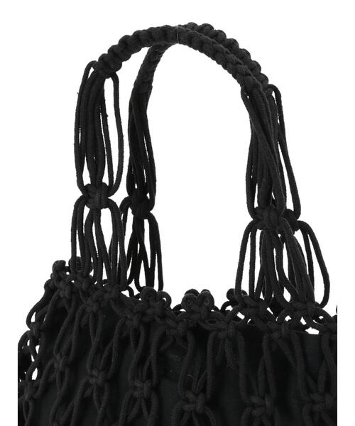 Samansa Mos2（サマンサ モスモス）の「マクラメラウンドトートバッグ（ハンドバッグ・レディース・ブラック/キナリ・ﾌﾘ-）」の14枚目の写真
