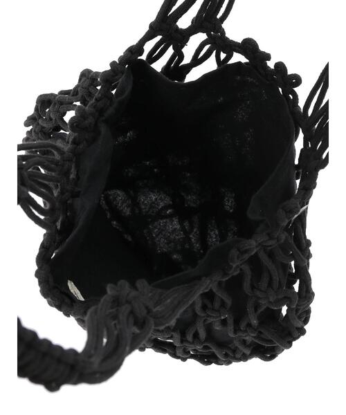 Samansa Mos2（サマンサ モスモス）の「マクラメラウンドトートバッグ（ハンドバッグ・レディース・ブラック/キナリ・ﾌﾘ-）」の16枚目の写真