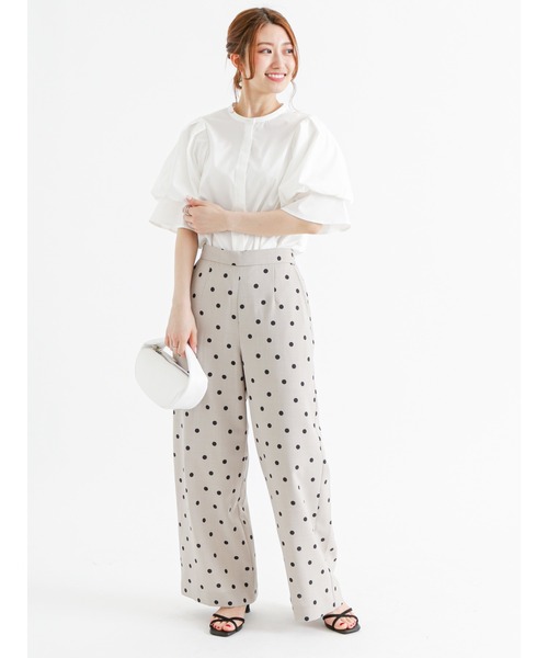 Te chichi(テチチ)の「麻調プリント柄アソートワイドパンツ(その他パンツ・レディース・ブラック/ベージュ/キナリ/チャコール・フリ-)」の7枚目の写真