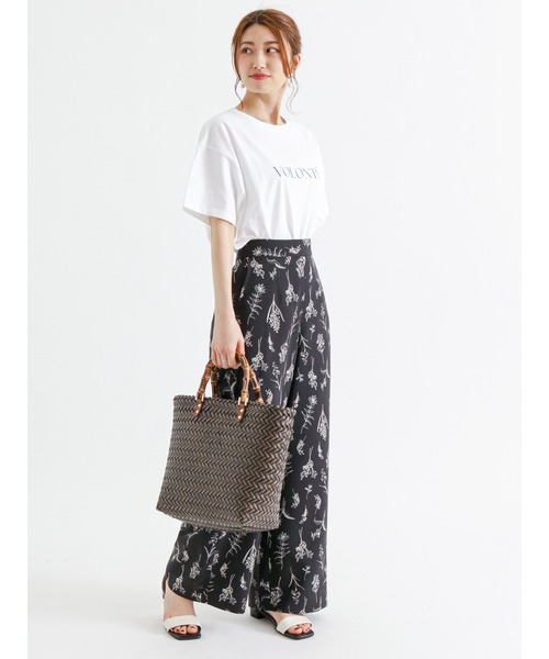 Te chichi(テチチ)の「麻調プリント柄アソートワイドパンツ(その他パンツ・レディース・ブラック/ベージュ/キナリ/チャコール・フリ-)」の10枚目の写真