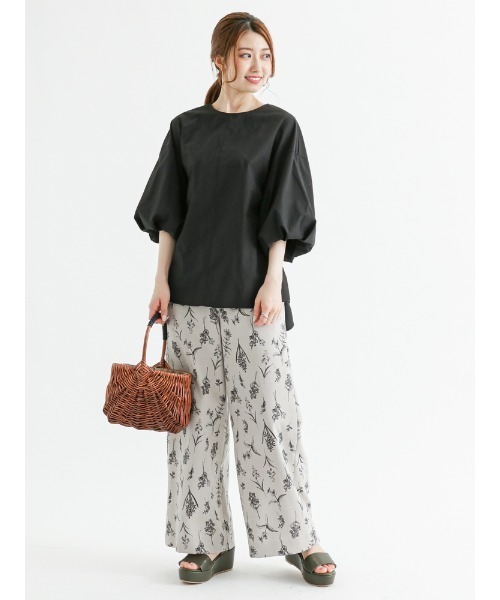 Te chichi(テチチ)の「麻調プリント柄アソートワイドパンツ(その他パンツ・レディース・ブラック/ベージュ/キナリ/チャコール・フリ-)」の21枚目の写真