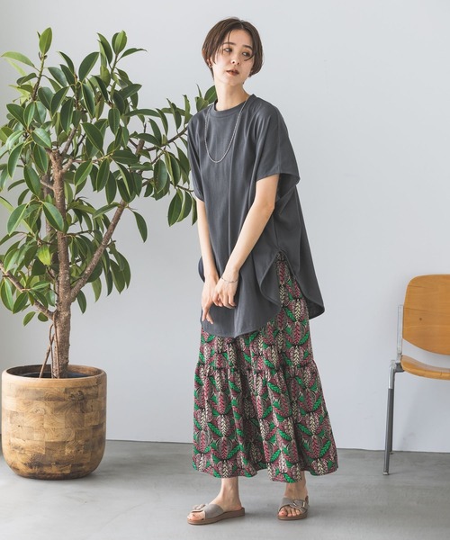 LEPSIM（レプシィム）の「裾ラウンドチュニック　192597（Tシャツ/カットソー・レディース・オレンジ/モスグリーン/オフホワイト/チャコールグレー・FREE）」の6枚目の写真