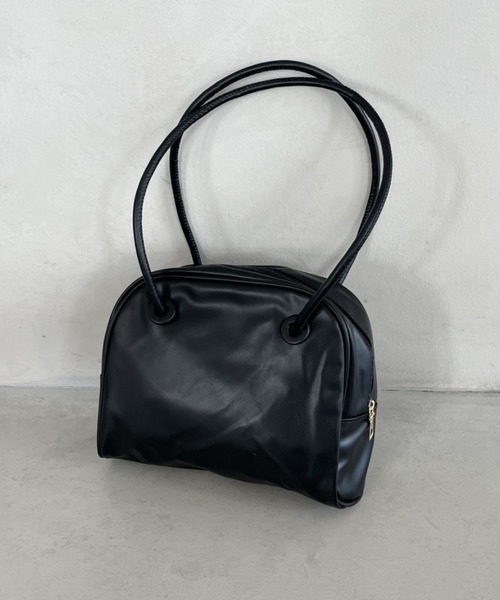 thank U more(サンキューモア)の「ソフトフェイクレザー ミニボストン風 ハンドバッグ(ショルダーバッグ・レディース・ベージュ/ホワイト/ブラウン/ブラック・FREE)」の12枚目の写真