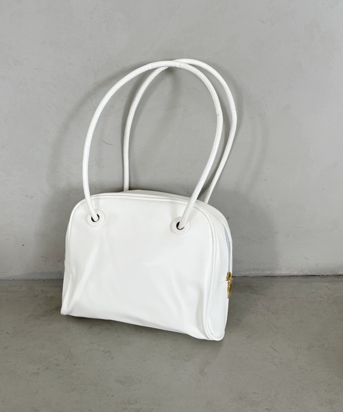 thank U more(サンキューモア)の「ソフトフェイクレザー ミニボストン風 ハンドバッグ(ショルダーバッグ・レディース・ベージュ/ホワイト/ブラウン/ブラック・FREE)」の15枚目の写真