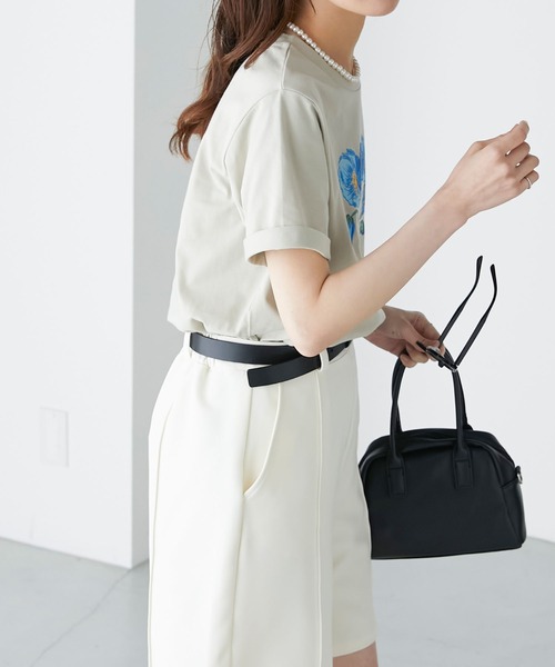 BONLECILL(ボンルシール)の「フラワーモチーフプリント 半袖Tシャツ(Tシャツ/カットソー・レディース・ライトグリーン/チャコールグレー/アイボリー/オフホワイト・FREE)」の18枚目の写真