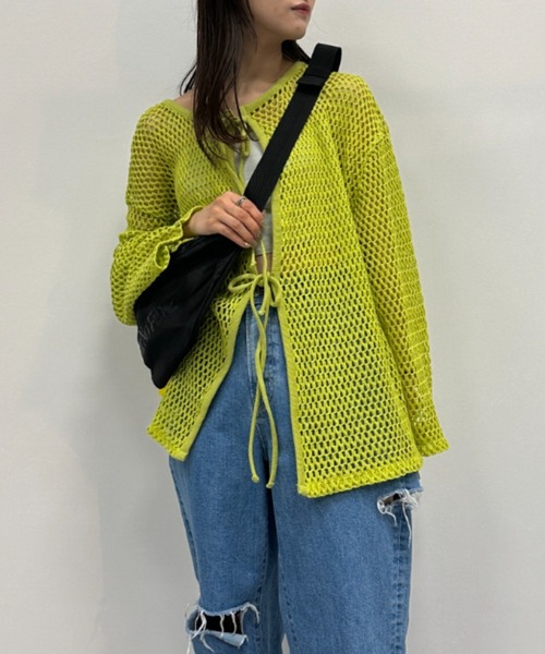 FOREVER 21(フォーエバー トゥエンティーワン)の「2WAYメッシュプルオーバー(カーディガン/ボレロ・レディース・ブラック/オフホワイト/カーキ・FREE)」の3枚目の写真