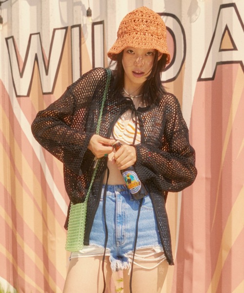 FOREVER 21(フォーエバー トゥエンティーワン)の「2WAYメッシュプルオーバー(カーディガン/ボレロ・レディース・ブラック/オフホワイト/カーキ・FREE)」の2枚目の写真